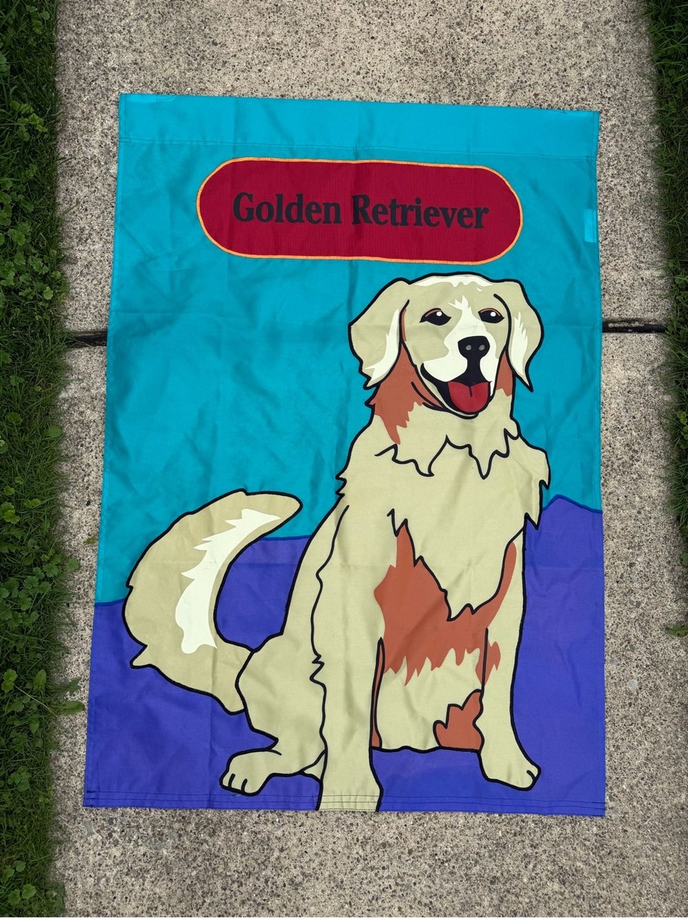 Like New, Large Double Sided Golden Retriever Flag - Picture 1 of 4